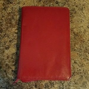 Red leather organizer
